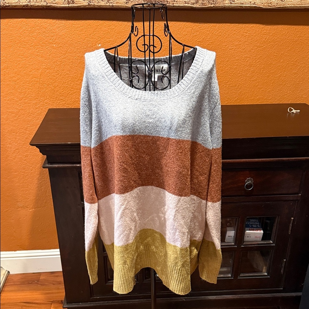 XXL Plus Size Lily Star Striped Sweater - never worn
